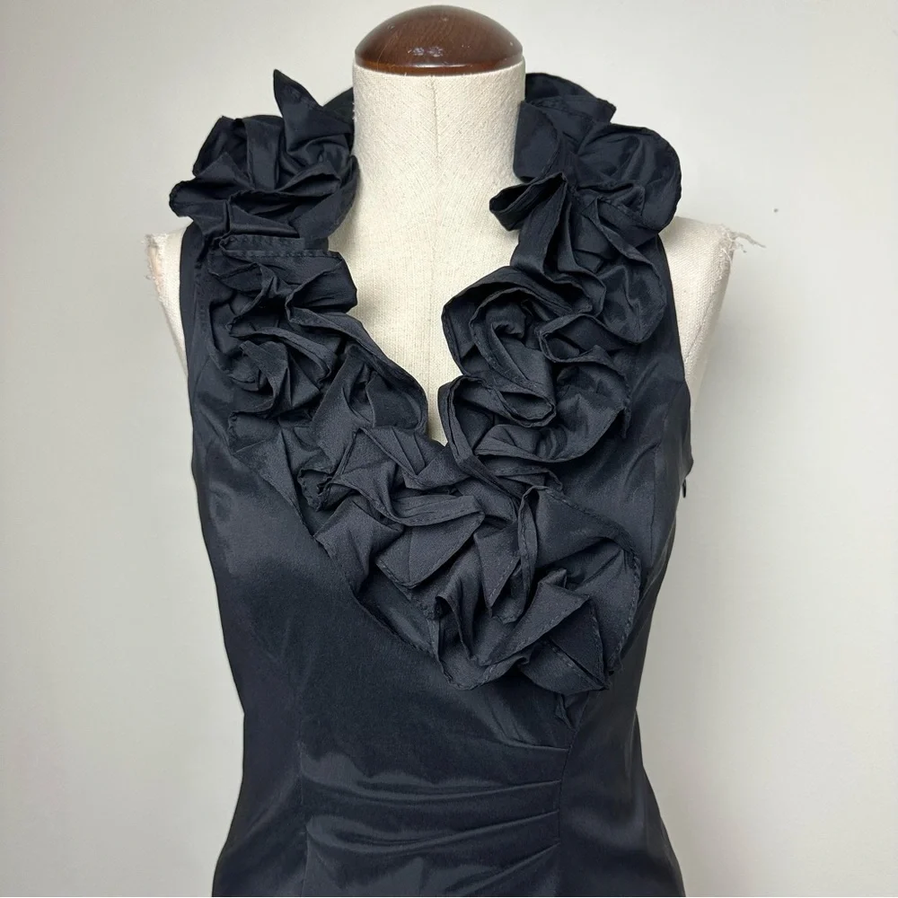 Xscape Ruffle Neck Dress - Picture 2 of 12